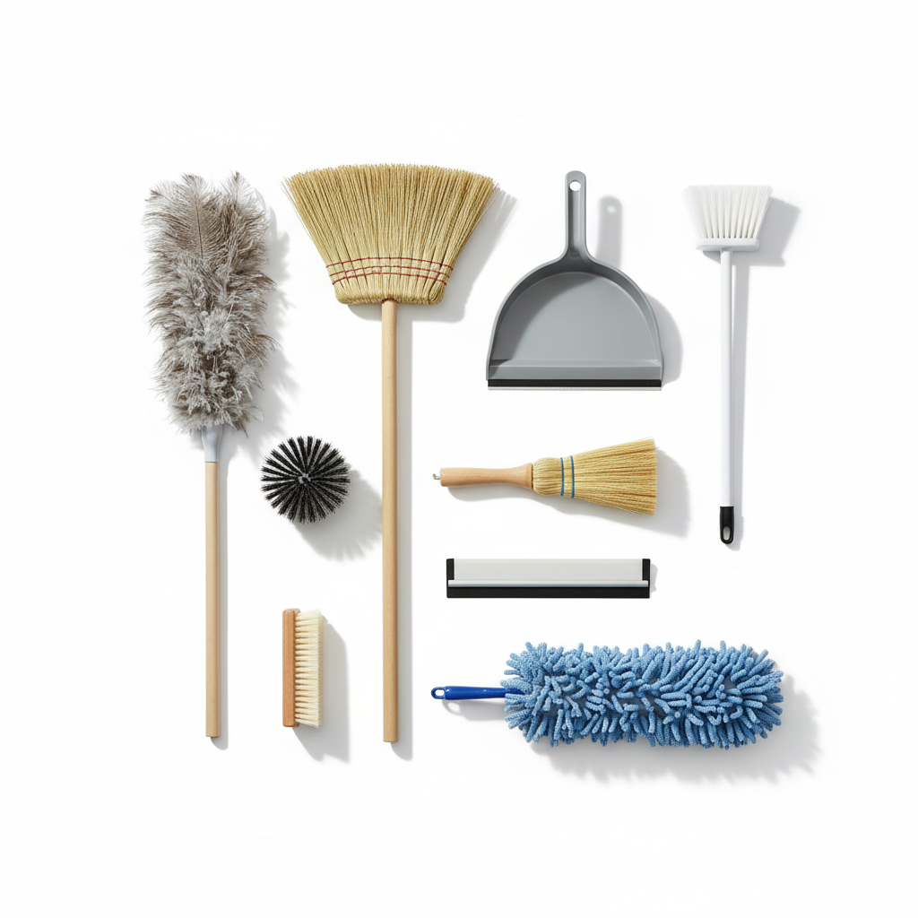 Brooms, Brushes, Dust Pans, and Dusters