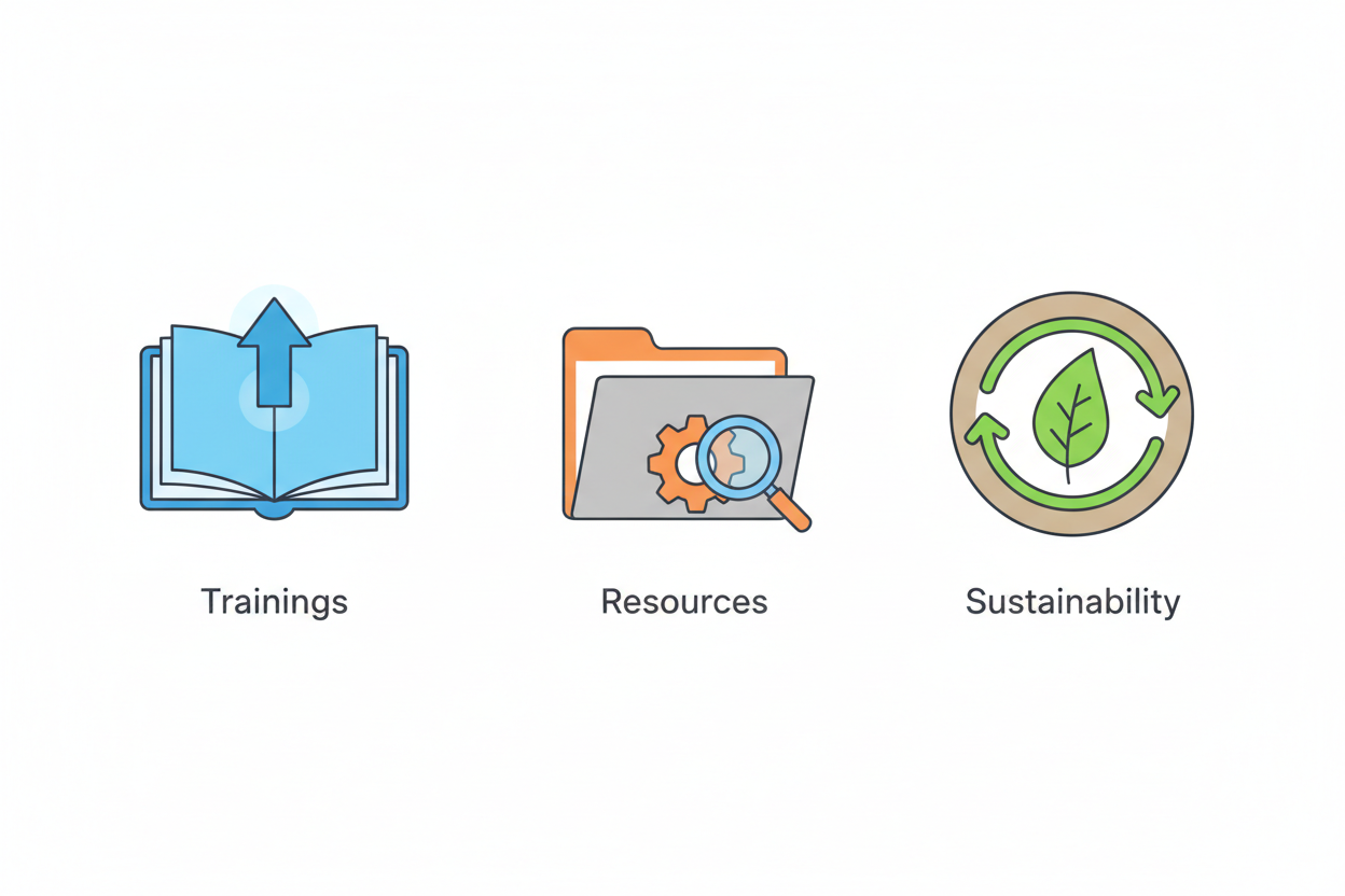 Trainings, Resources & Sustainability